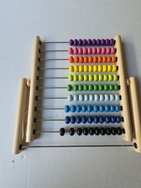 Wooden Rainbow Abacus Counting Toy - Multicolor